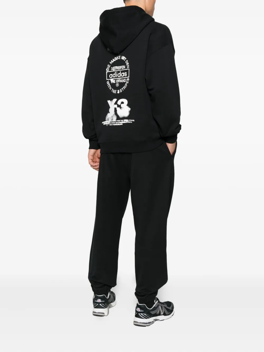 Y-3 Katoenen hoodie Zwart