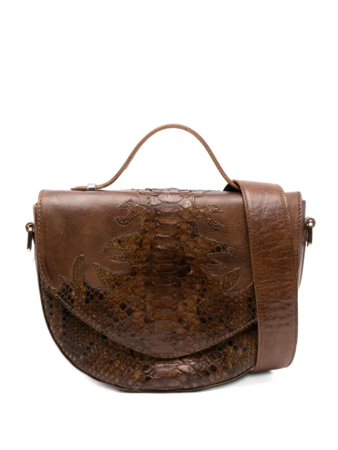 LA BOTTEGA DI LISA Half-Moon-Satchel-Tasche aus Schlangenleder
