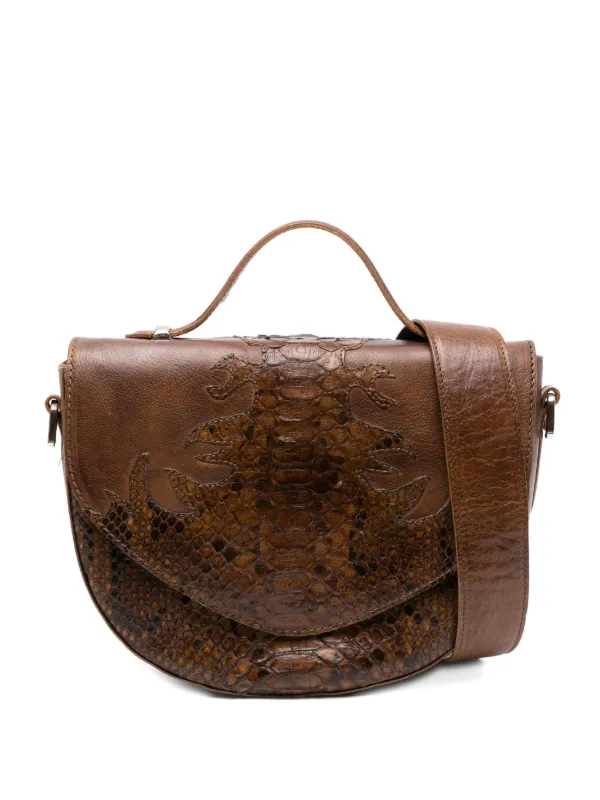 Sac Bandoulière DOLCE & GABBANA En Cuir De Serpent Chocolat - Occasion Bon état Général