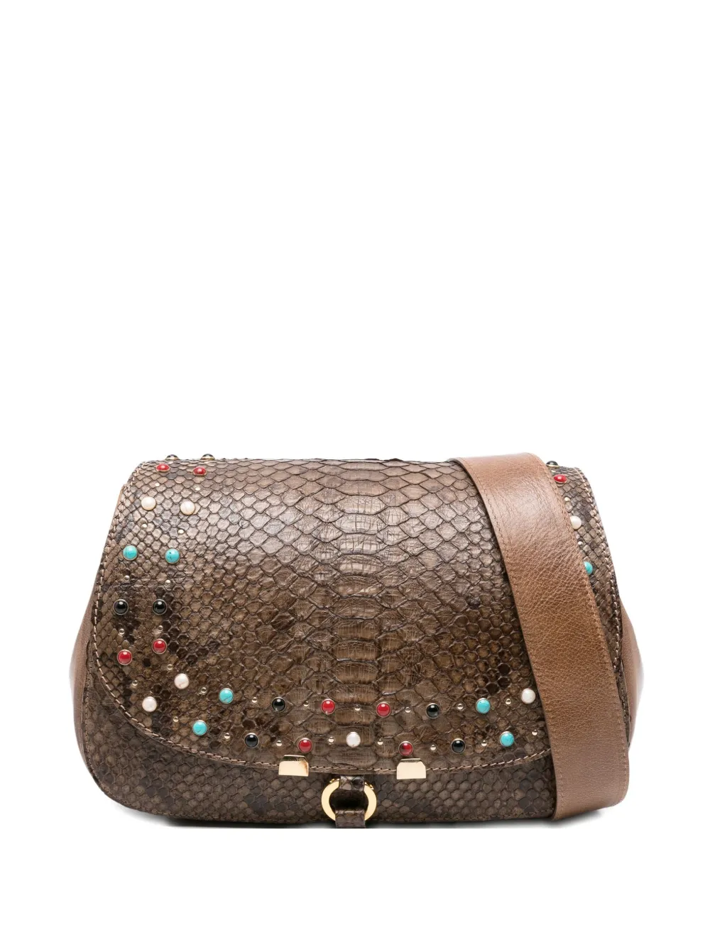 LA BOTTEGA DI LISA Skinny boekentas verfraaid met studs Beige