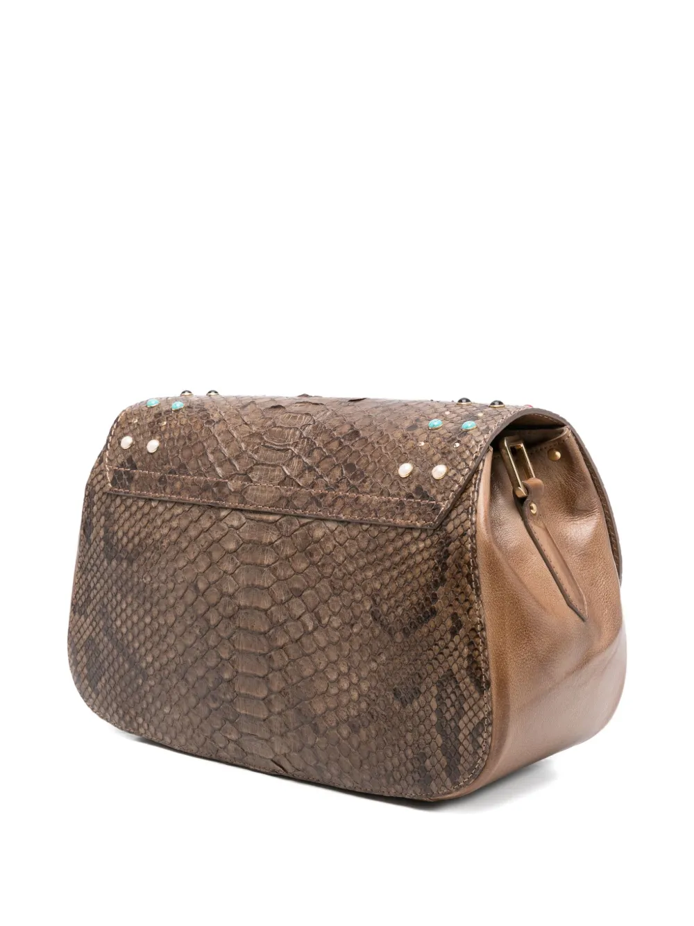 LA BOTTEGA DI LISA Skinny boekentas verfraaid met studs Beige