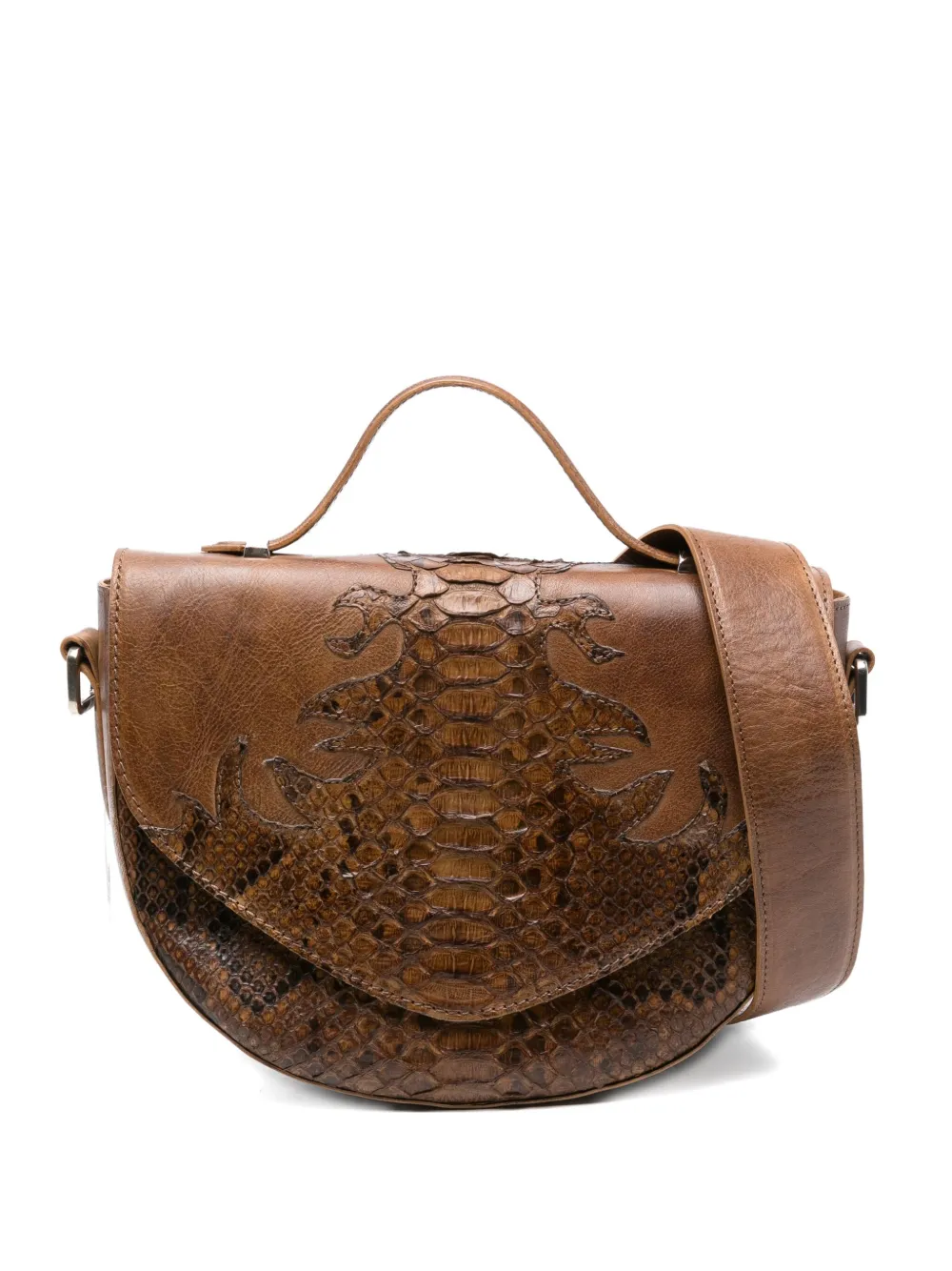 LA BOTTEGA DI LISA snakeskin crossbody bag - Marrone