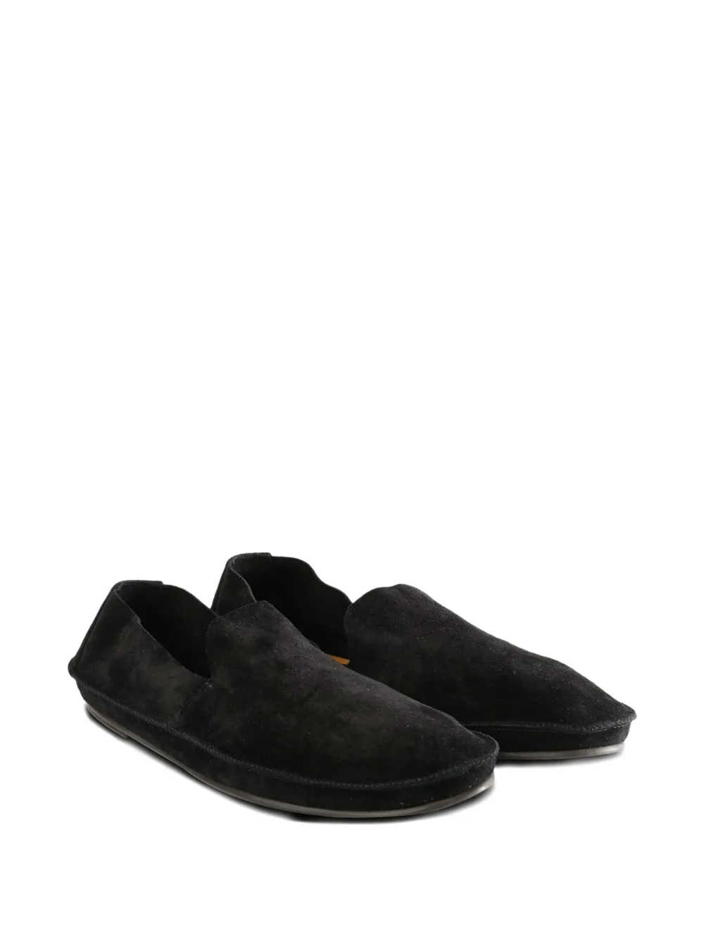 The Row suede leather loafers Black