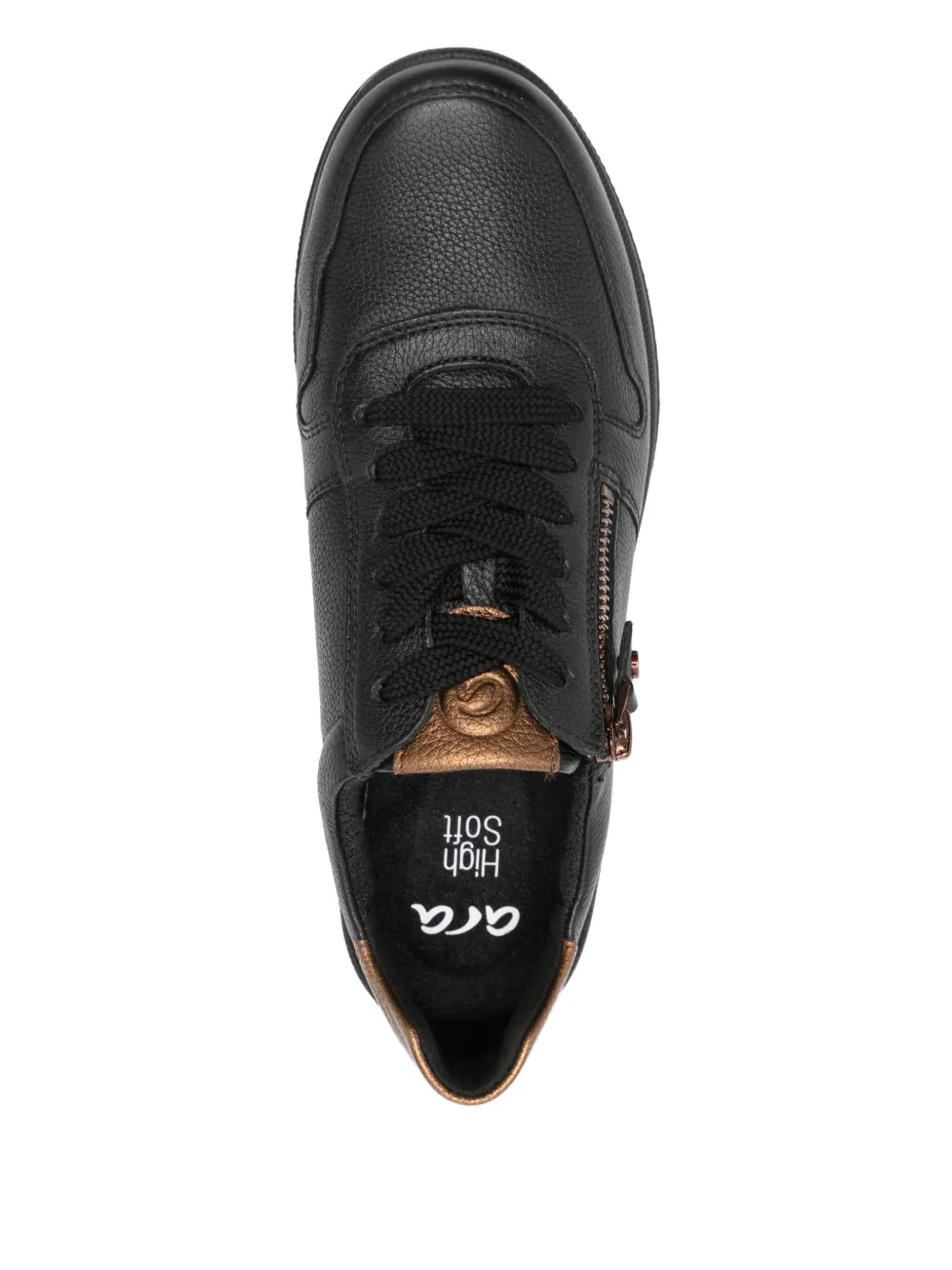 ARA Sapporo leather zip-detail sneakers Black