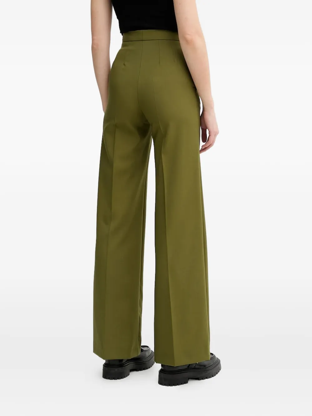 Ps By Paul Smith Pleated Wide-leg Trousers In Green