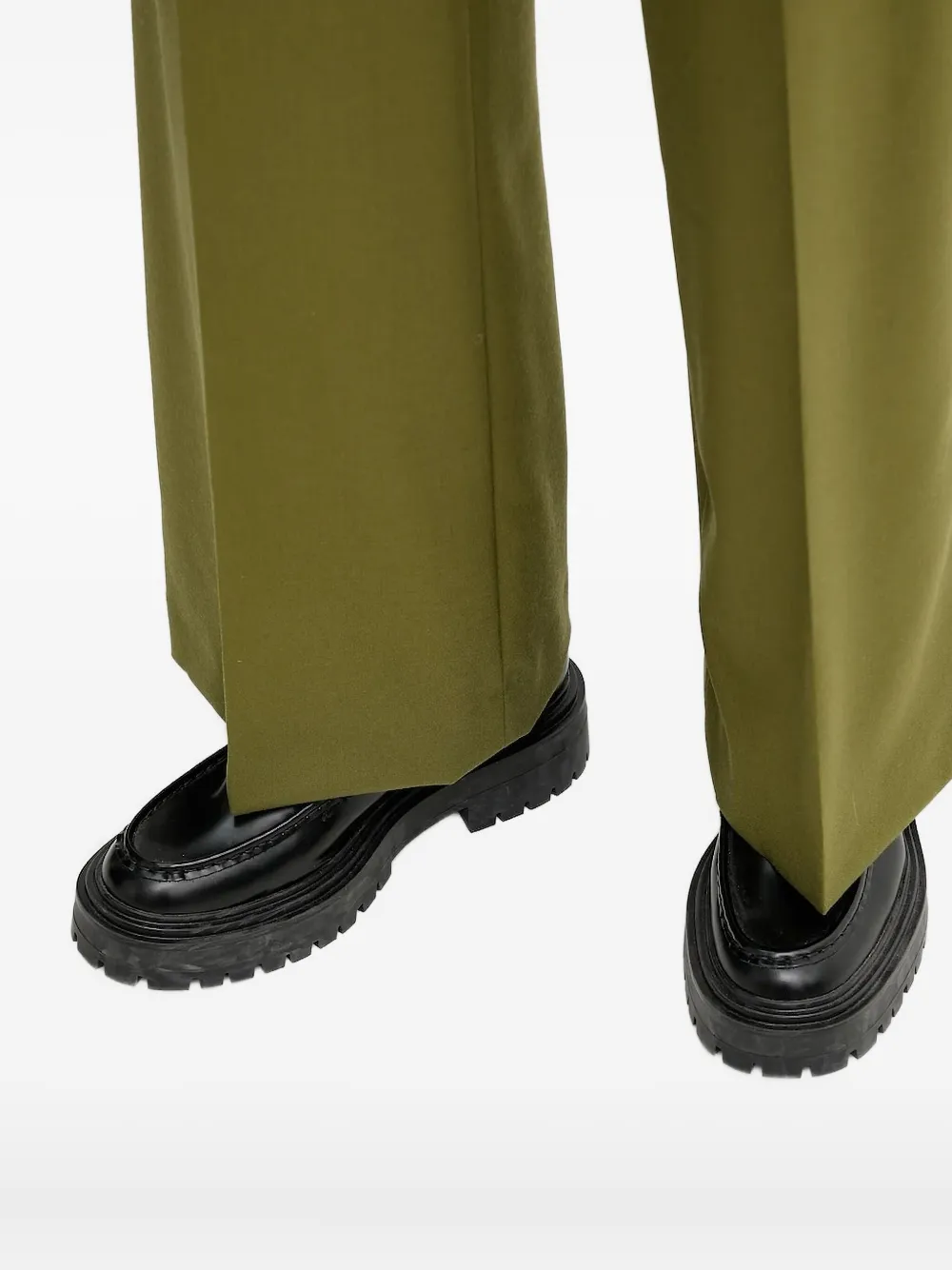 Ps By Paul Smith Pleated Wide-leg Trousers In Green