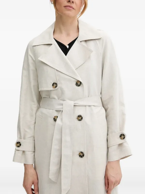 Sisley Trench Doppiopetto Con Cintura Toni Neutri FARFETCH IT