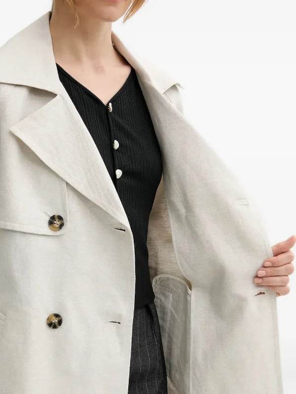 Trenchcoat Beige Trenchcoat Vero Moda Mantel Creme Sisley Belted