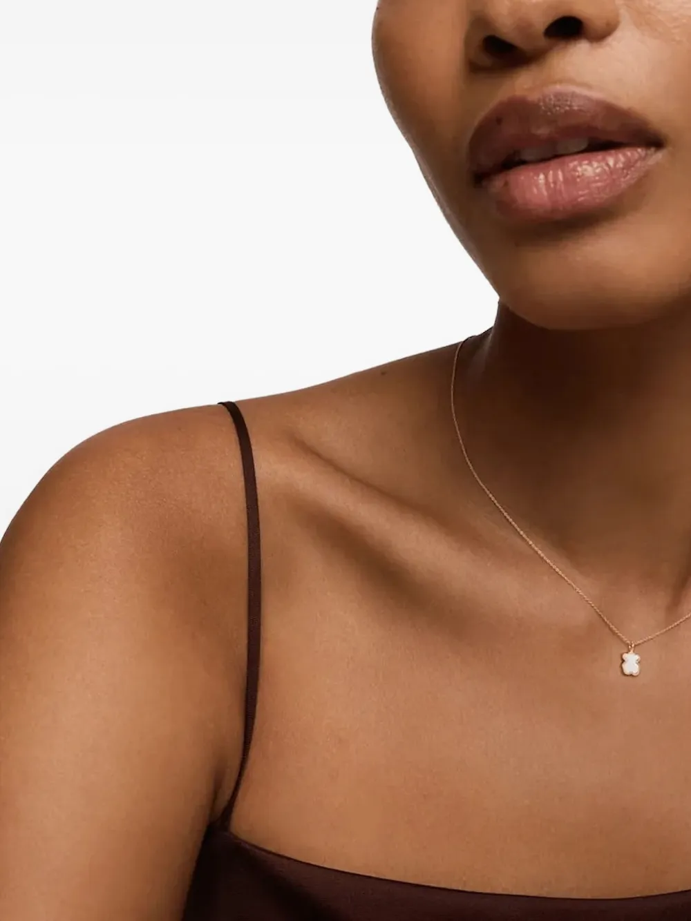 Tous Bear-shaped Mother-of-pearl Necklace In Gold