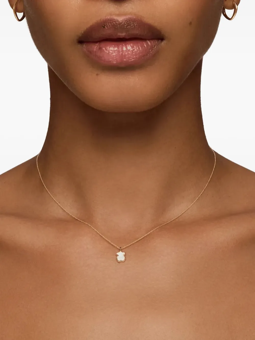 Tous Bear-shaped Mother-of-pearl Necklace In Gold