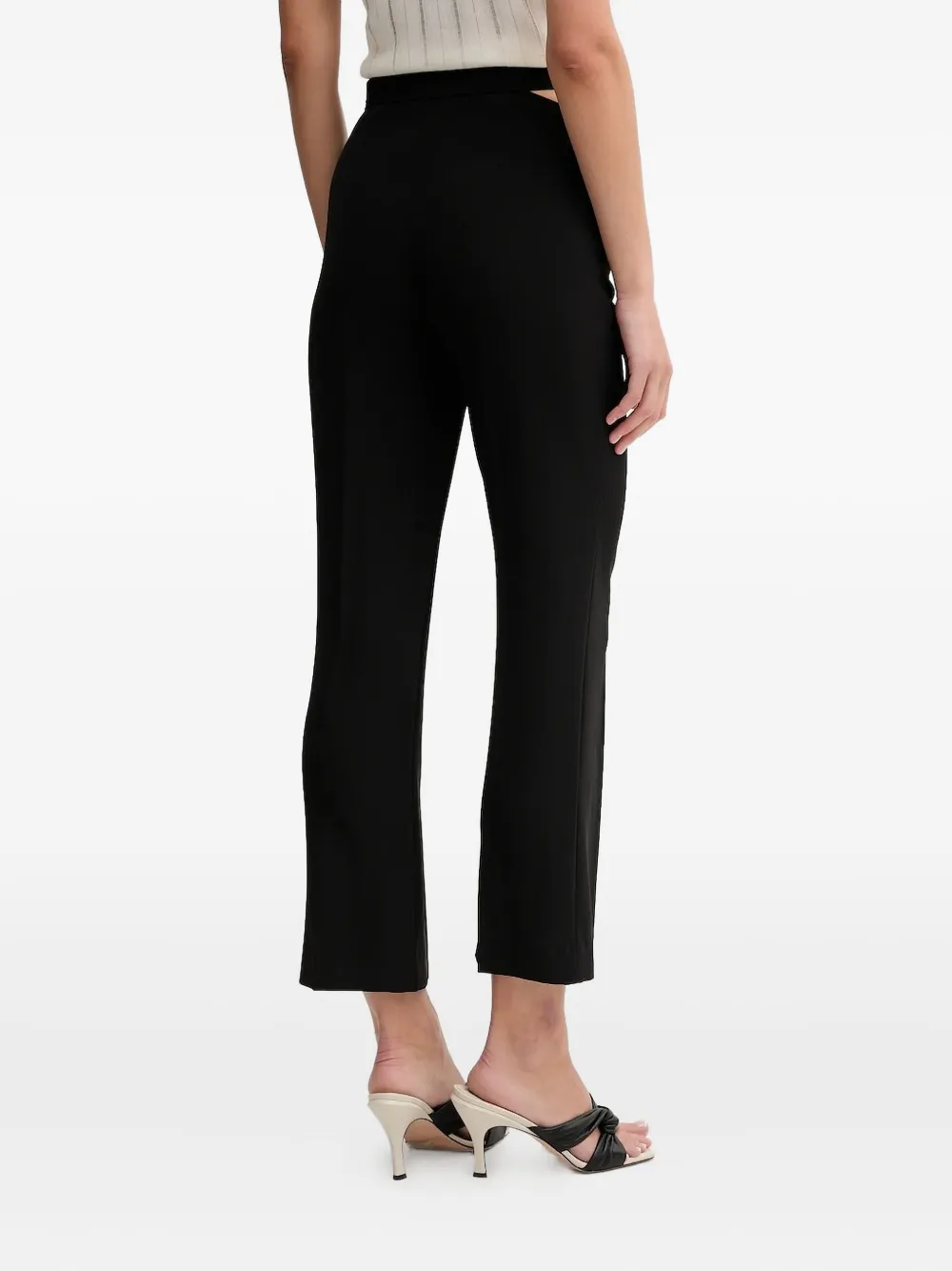 Sisley Straight broek met uitgesneden details en ringdetail - Zwart