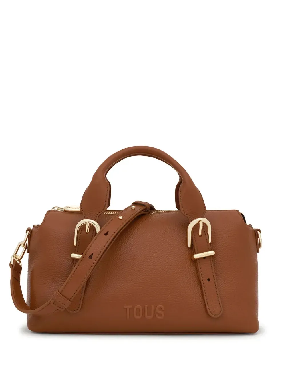 medium buckle-detail leather bowling bag