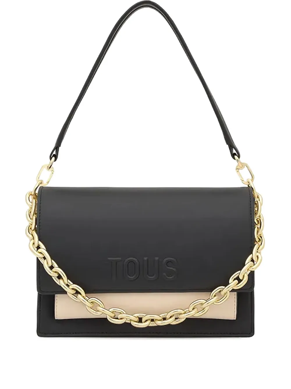 chain-strap two-tone cross body bag