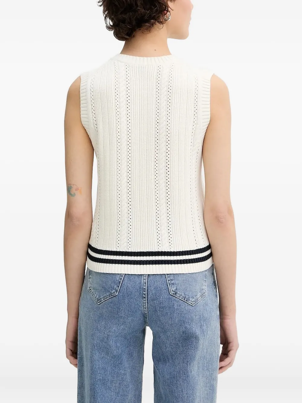 PS Paul Smith cable-knit pom-pom vest Wit