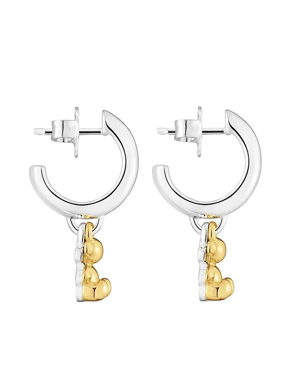 Tous Bear-charm Hoop Earrings In Metallic