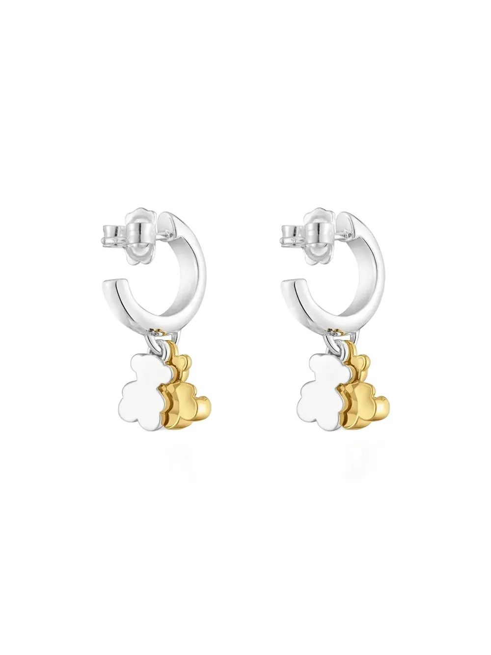 Tous Bear-charm Hoop Earrings In Metallic