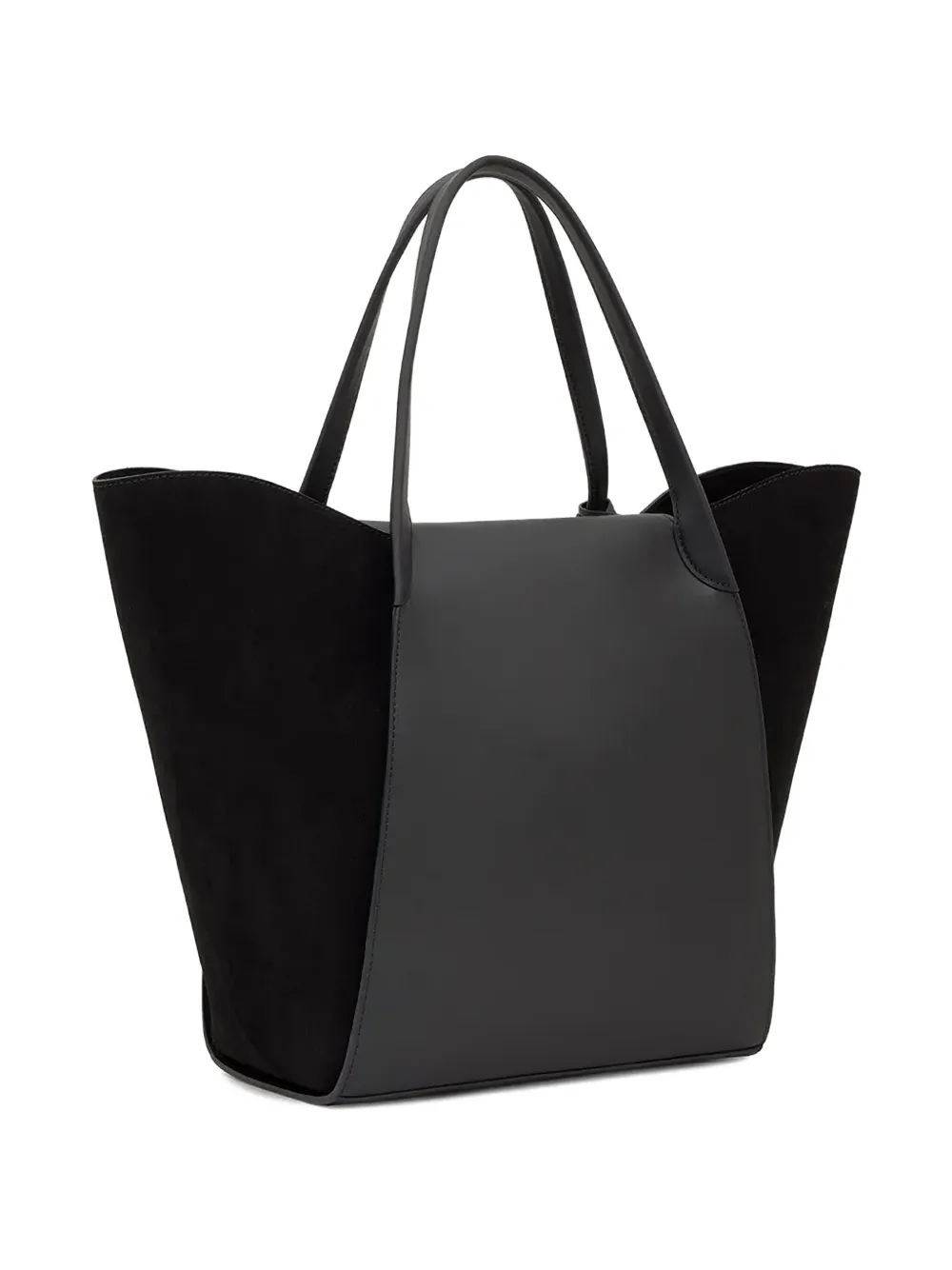 Tulip suede-panel tote bag