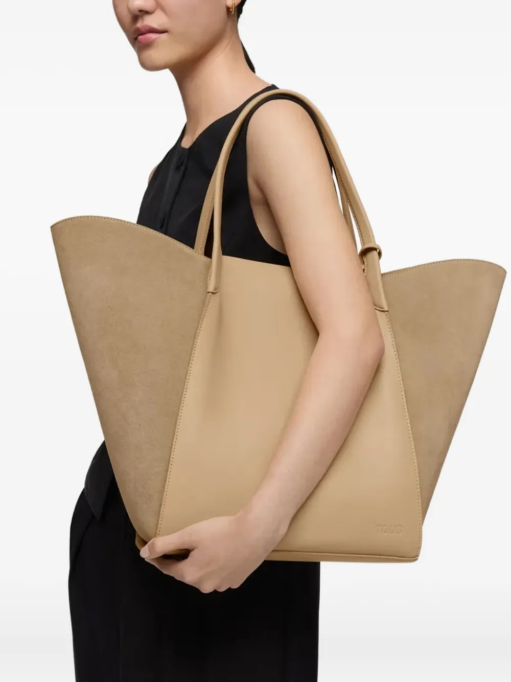 Tulip suede-leather tote bag