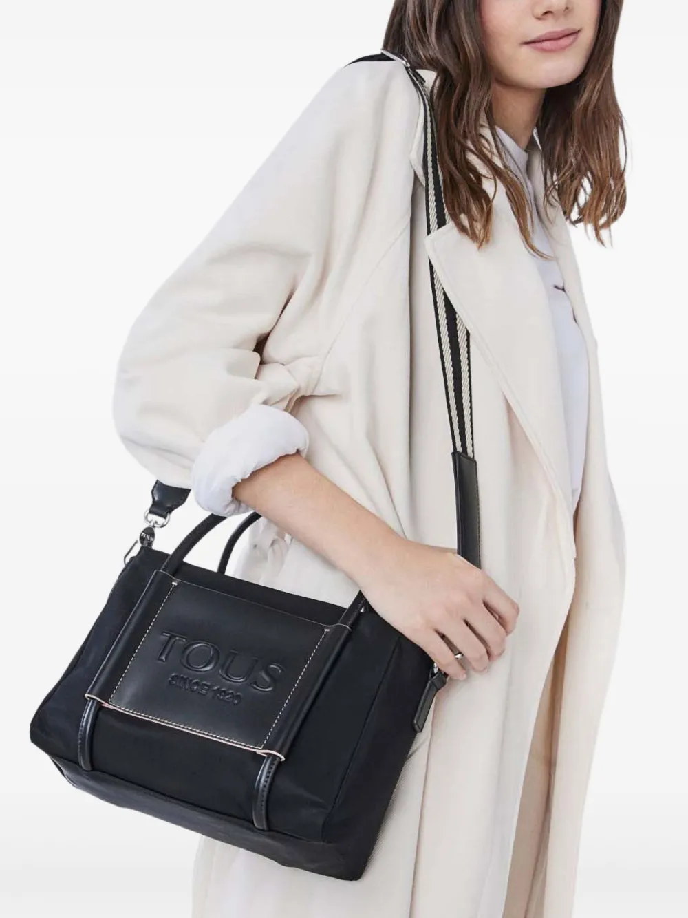TOUS leather-panel satchel - Zwart