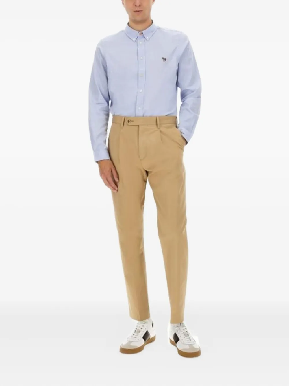 PS Paul Smith Oxford overhemd met zebrapatch - Blauw