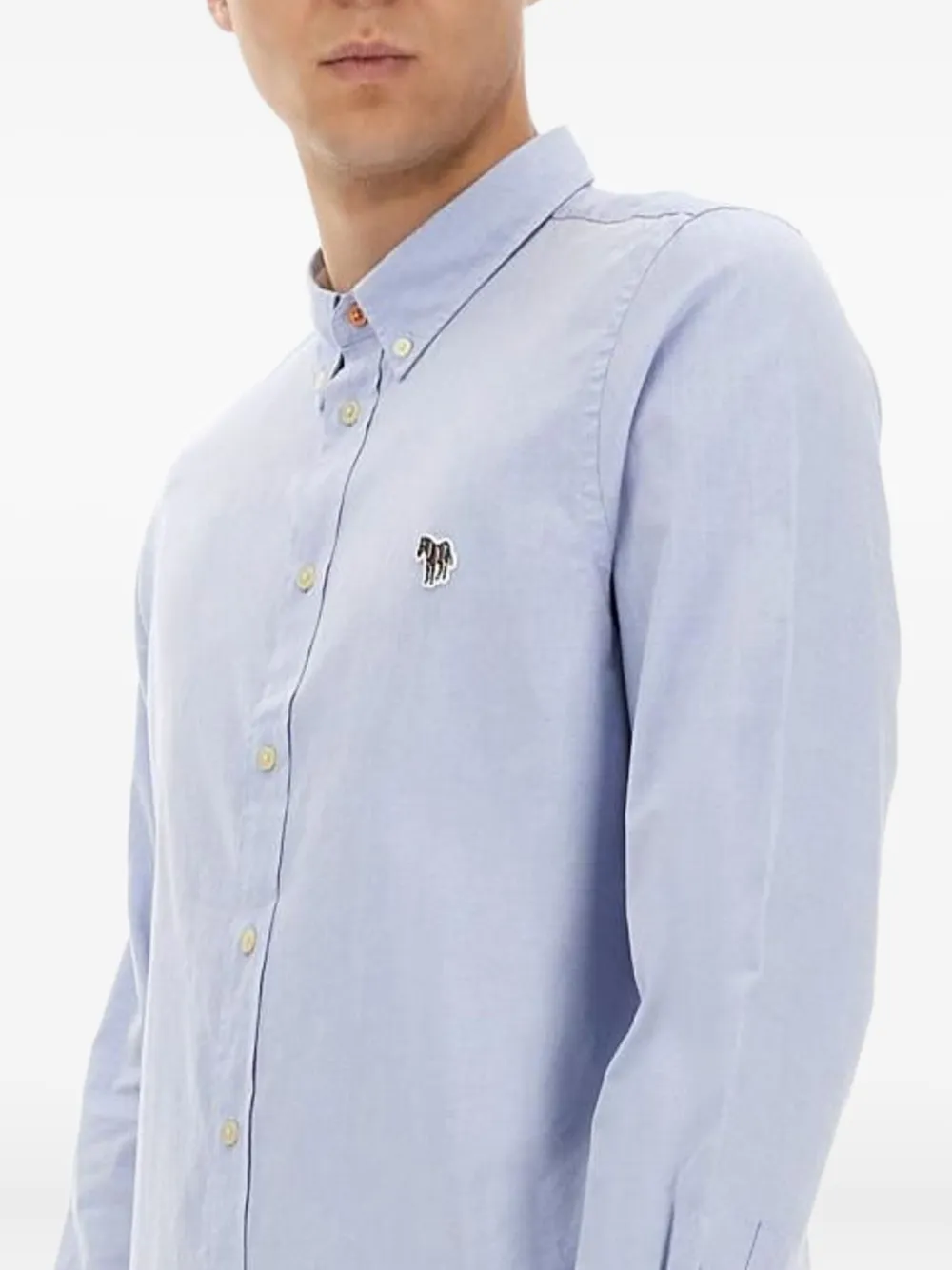 PS Paul Smith Oxford overhemd met zebrapatch Blauw