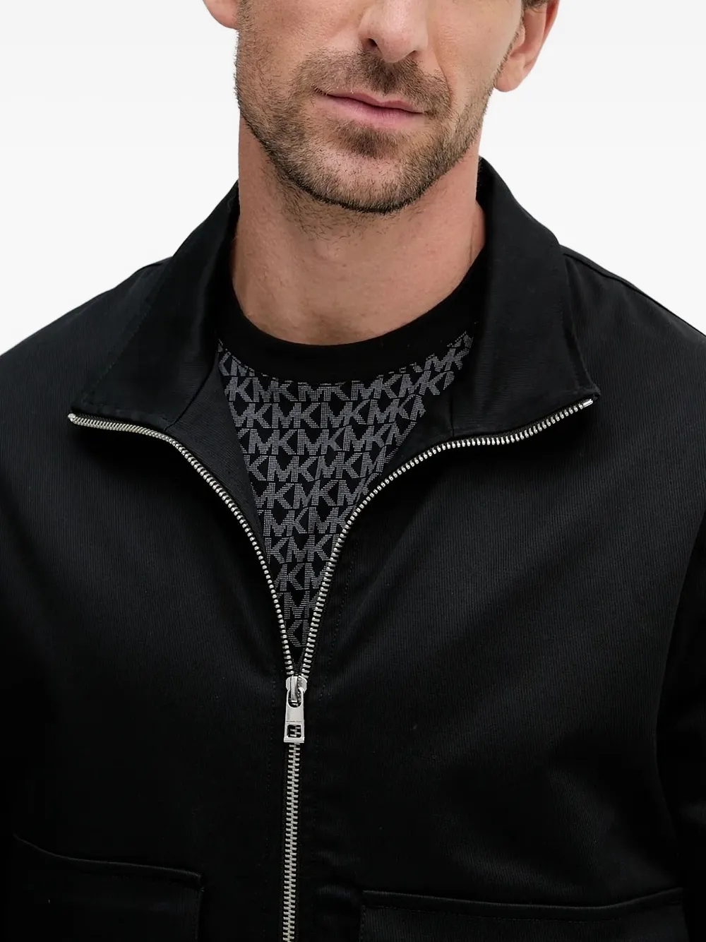 Michael Kors zip-fastening patch-pocket jacket Zwart