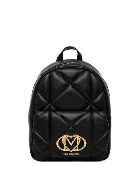 Love Moschino quilted logo-plaque backpack