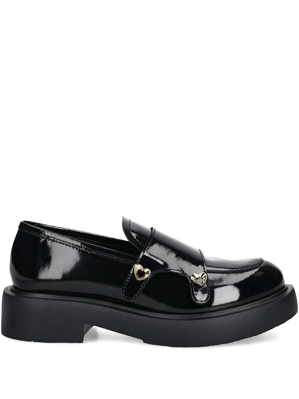 Love Moschino heart-detail loafers Black
