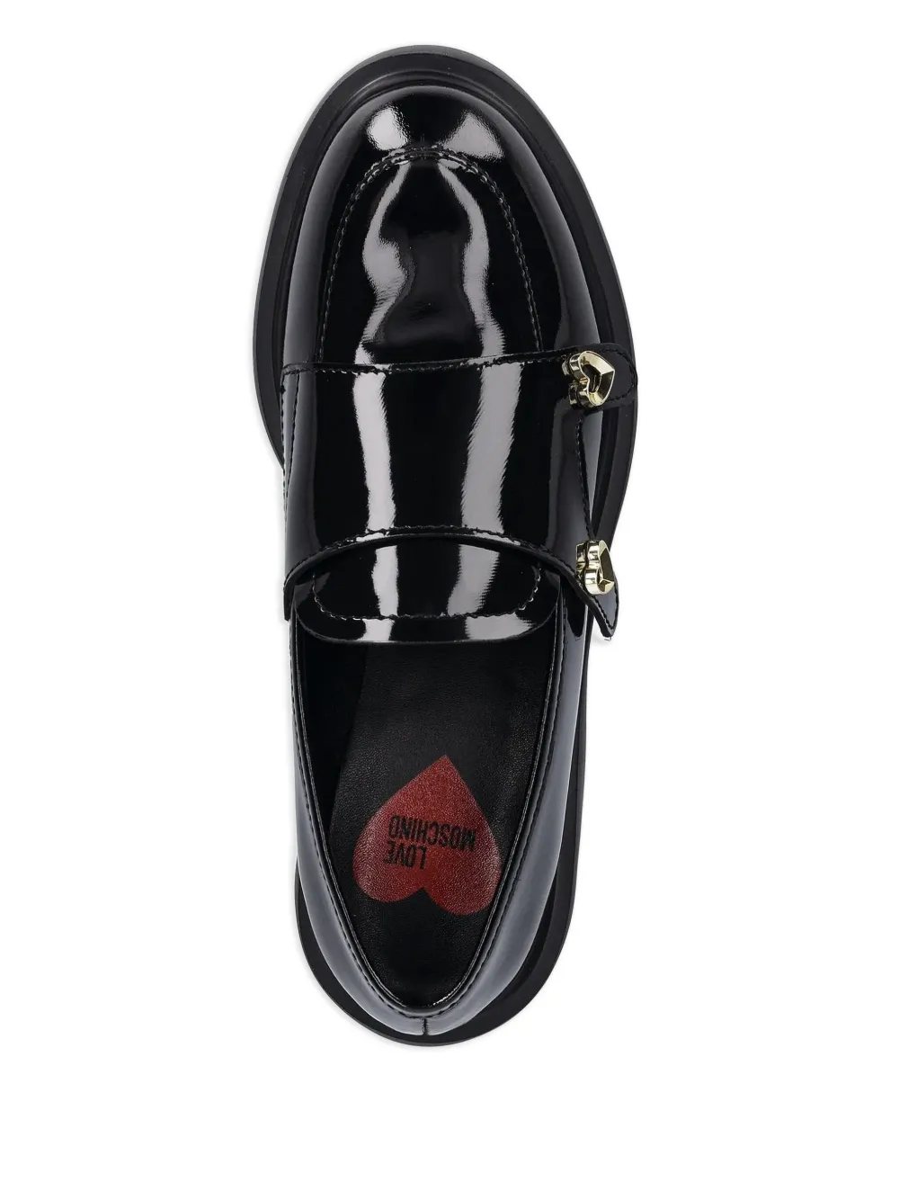 Love Moschino heart-detail loafers Black