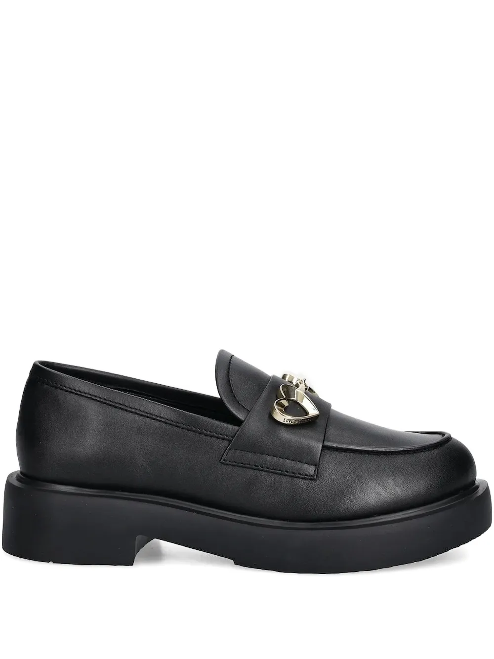 Love Moschino heart platform loafers Black