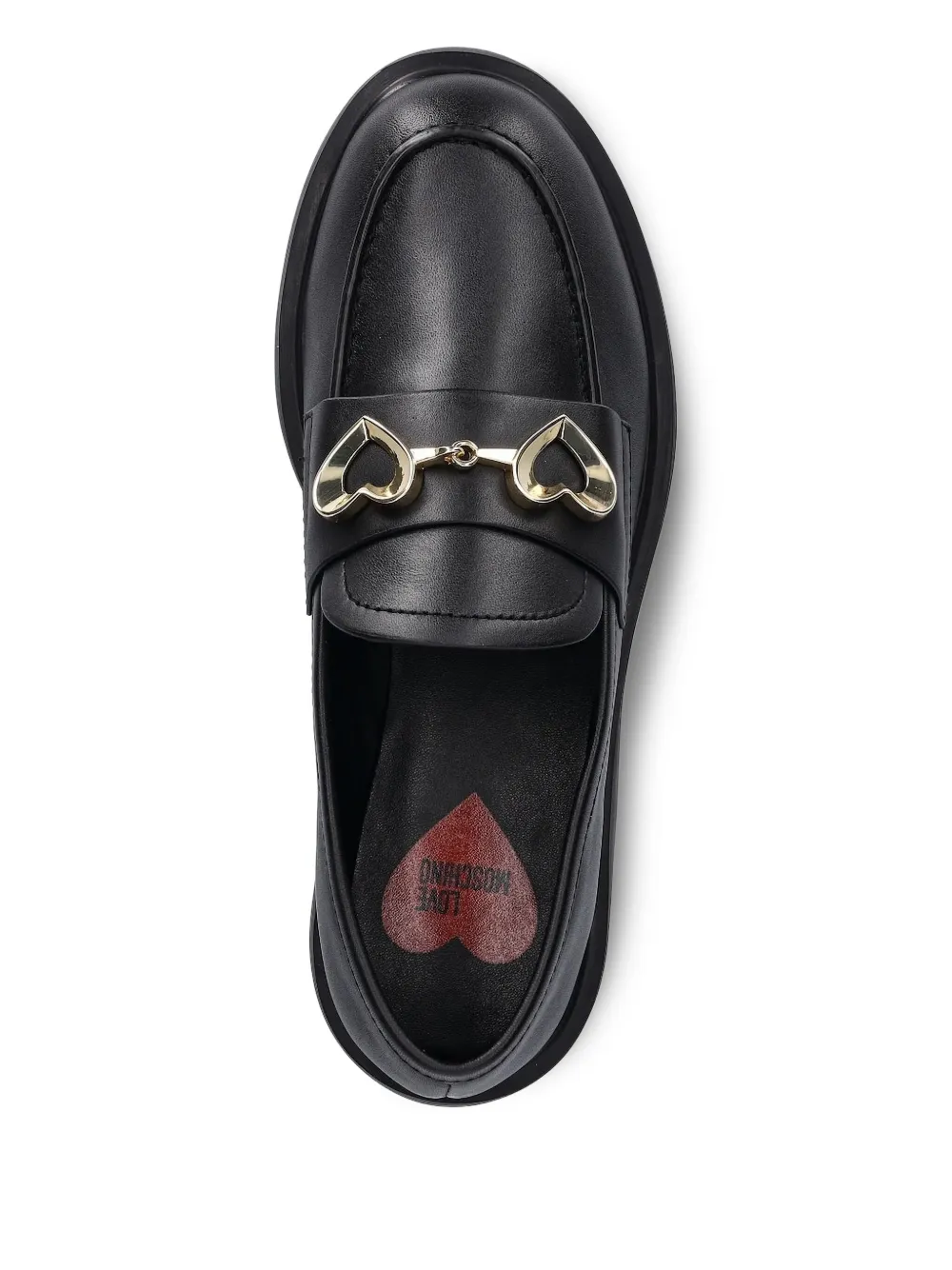 Love Moschino Loafers met plateauzool en hart - Zwart
