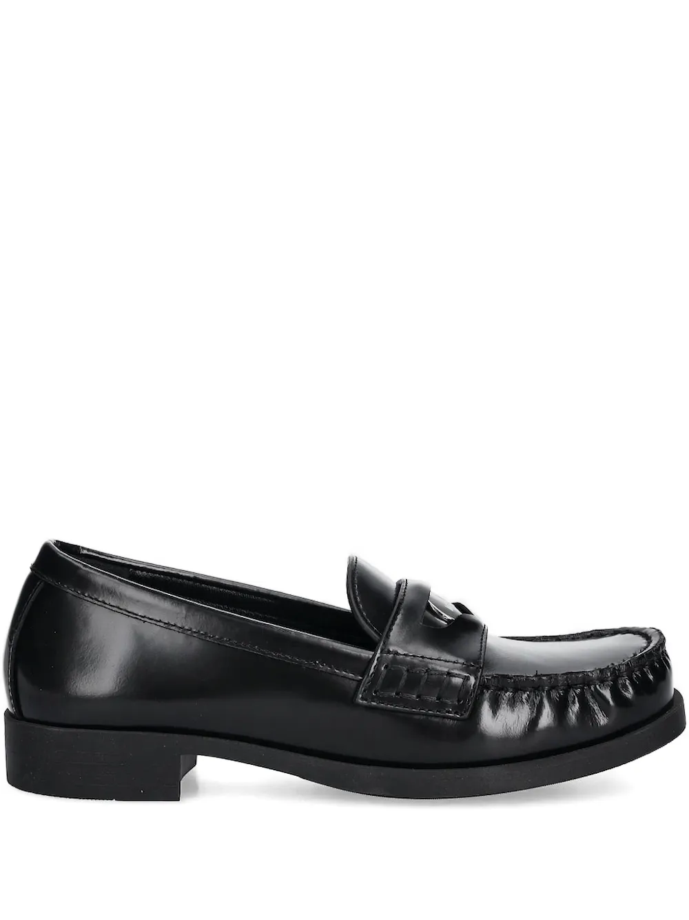 Love Moschino leather penny loafers Black