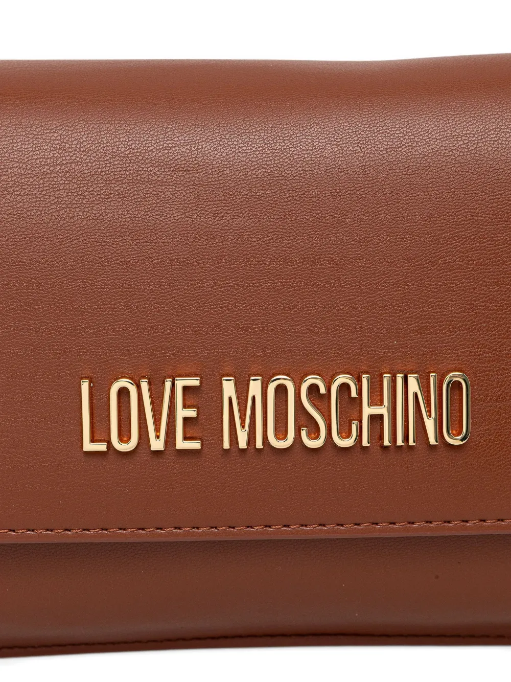 Love Moschino Schoudertas met logo en klep Bruin