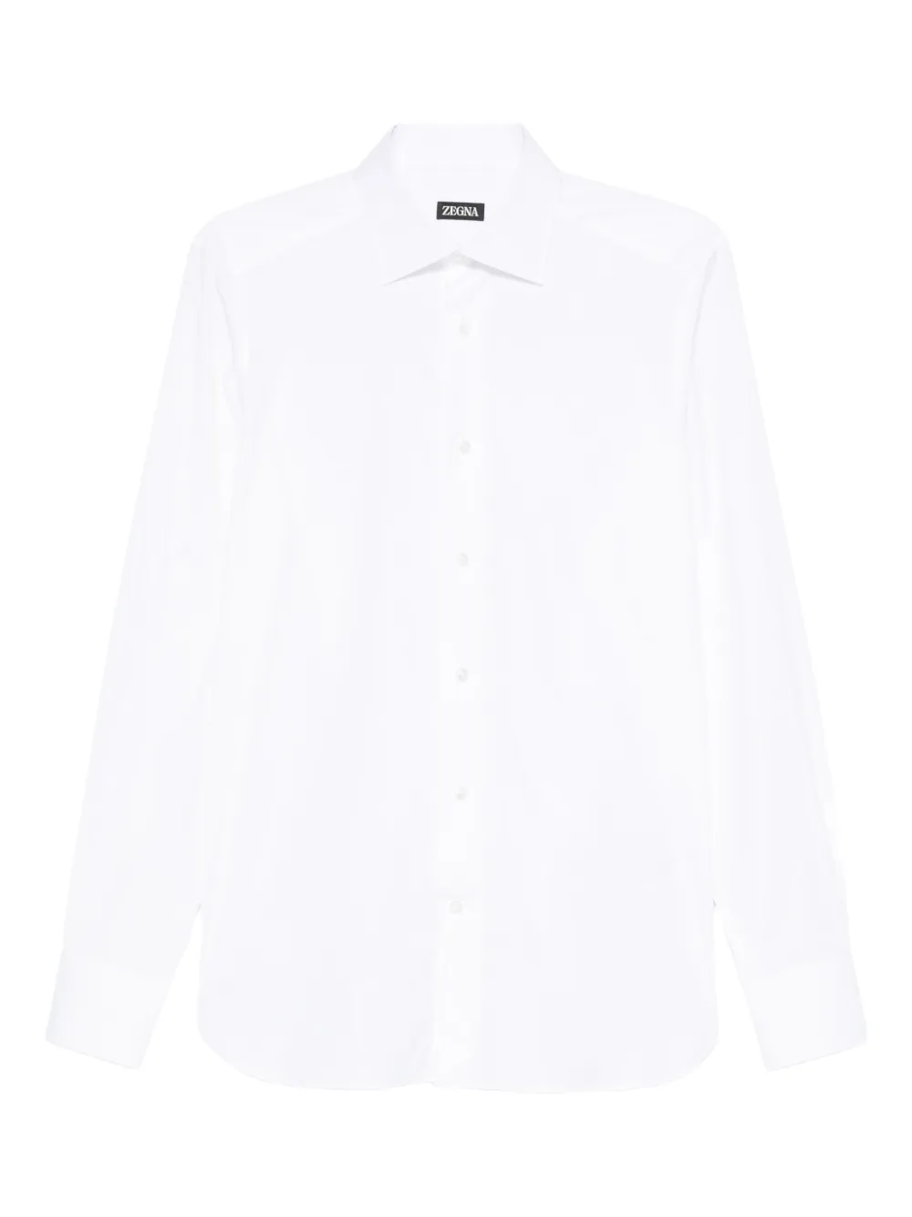 Zegna Long-sleeved Button-up Shirt In White