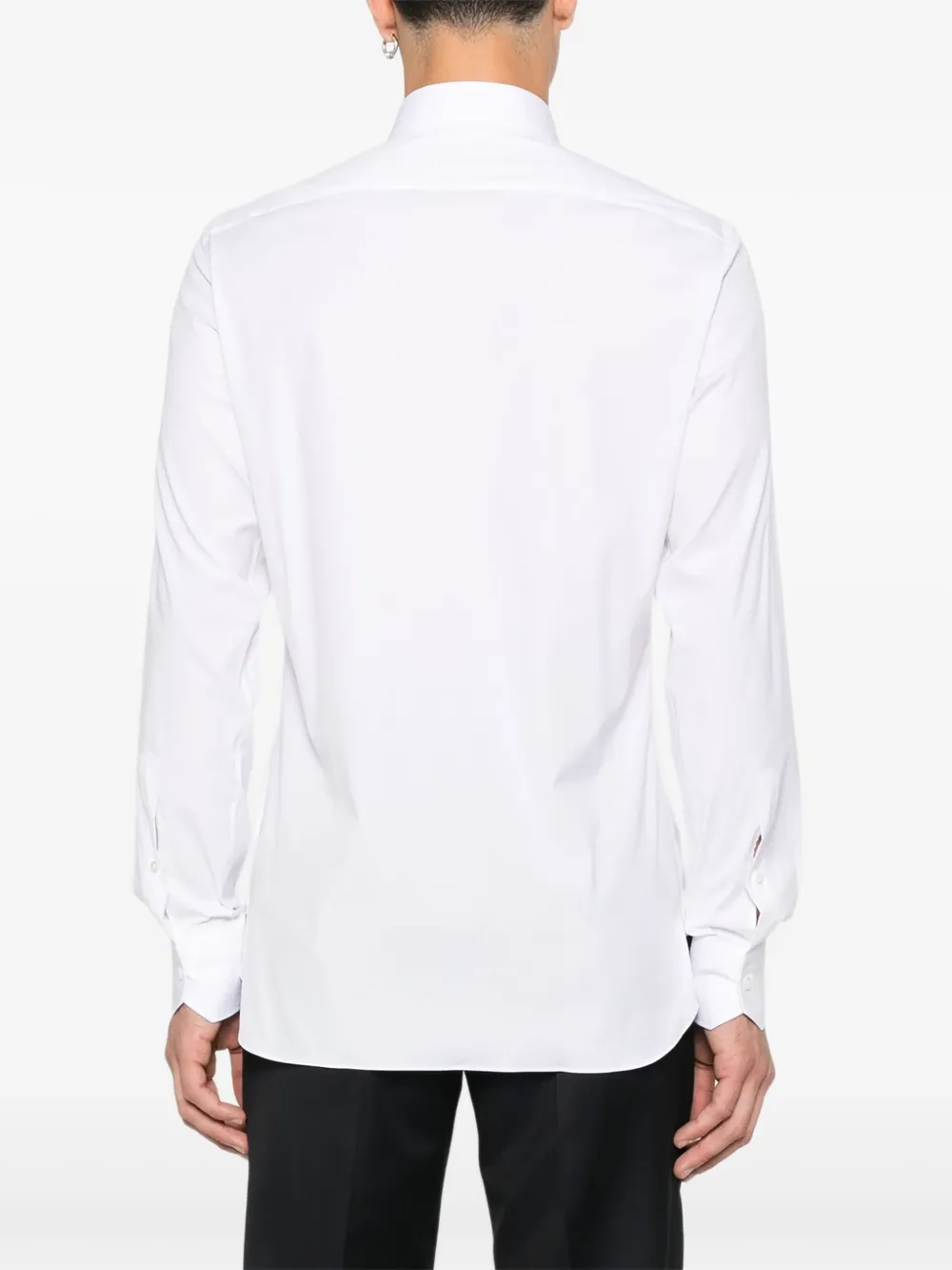 Zegna Long-sleeved Button-up Shirt In White