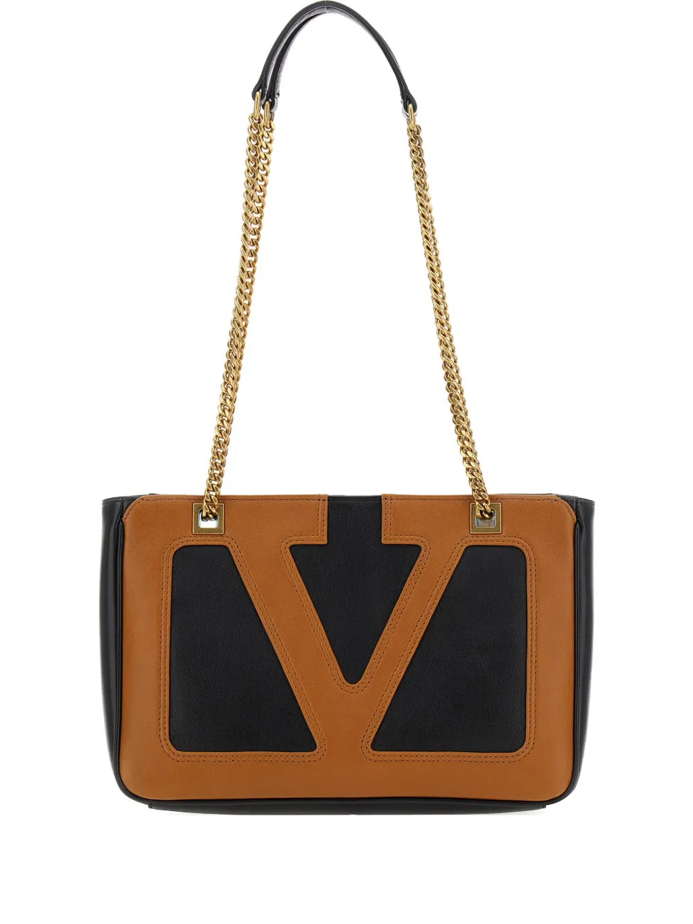 Valentino Garavani Kleine shopper met V-logo en schakelketting Zwart