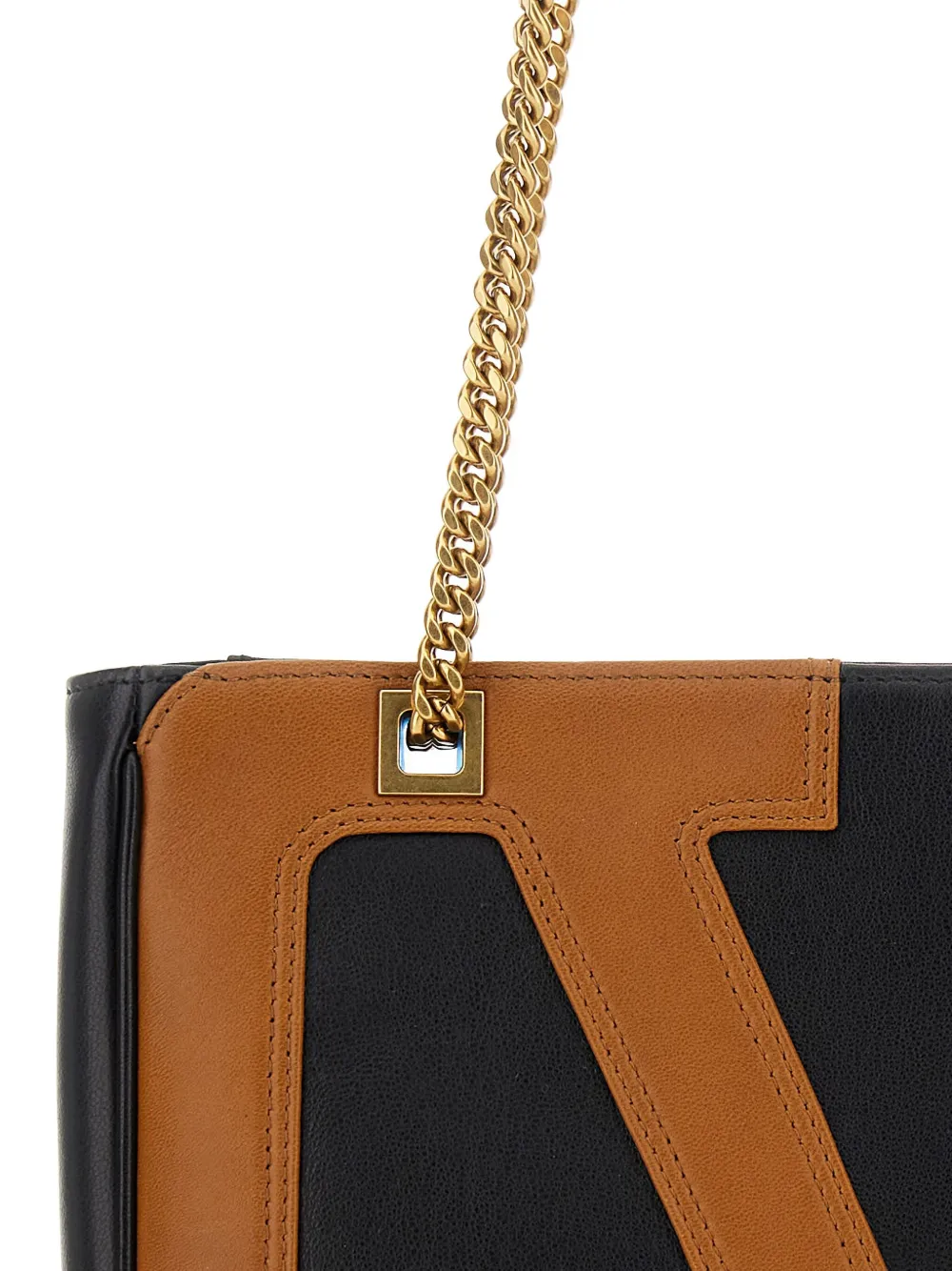 Valentino Garavani Kleine shopper met V-logo en schakelketting Zwart