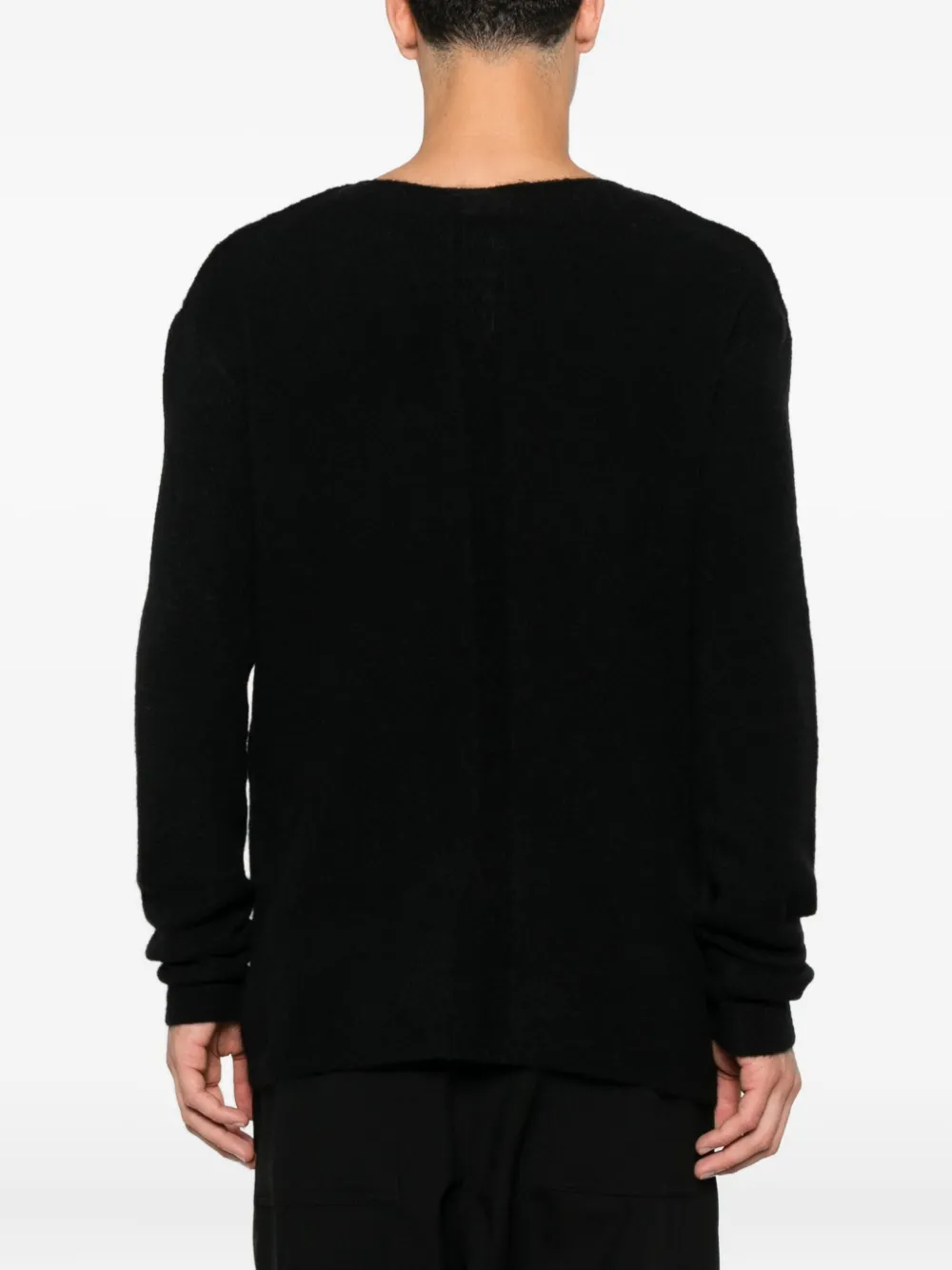 Rick Owens Ls trui met uitgesneden voorkant Zwart