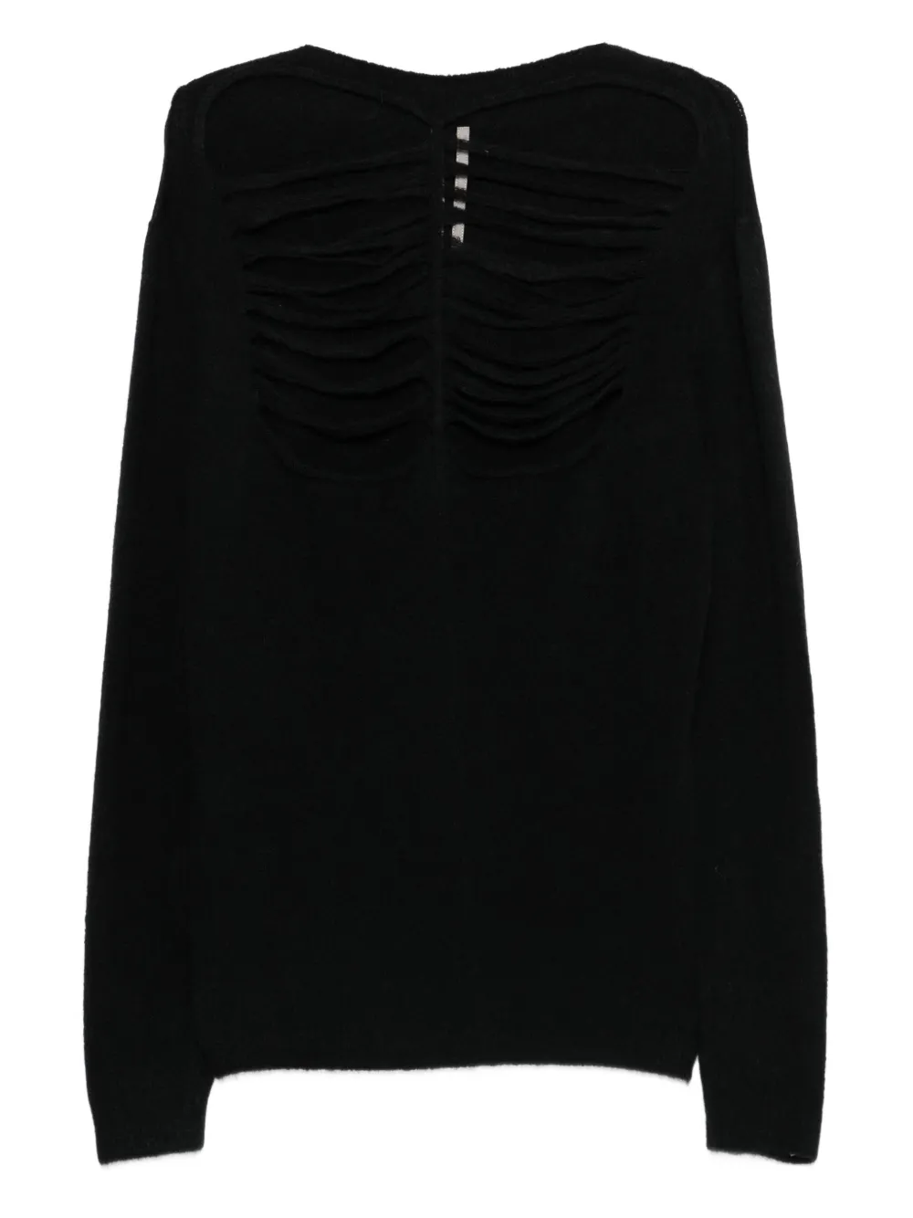 Rick Owens Ls trui met uitgesneden voorkant Zwart