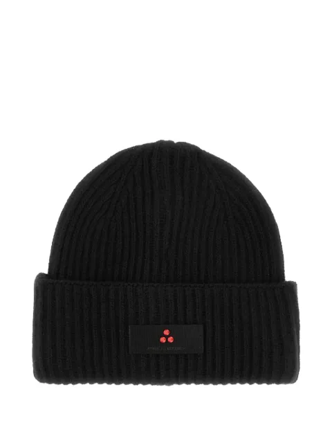 Peuterey ribbed-knit logo beanie hat 