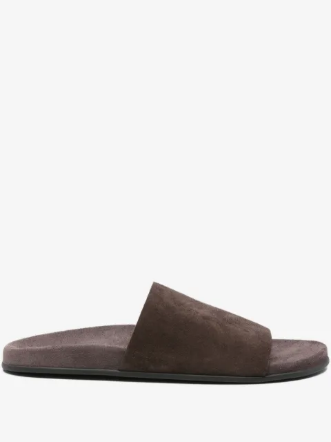 The Row Hugh suede slides