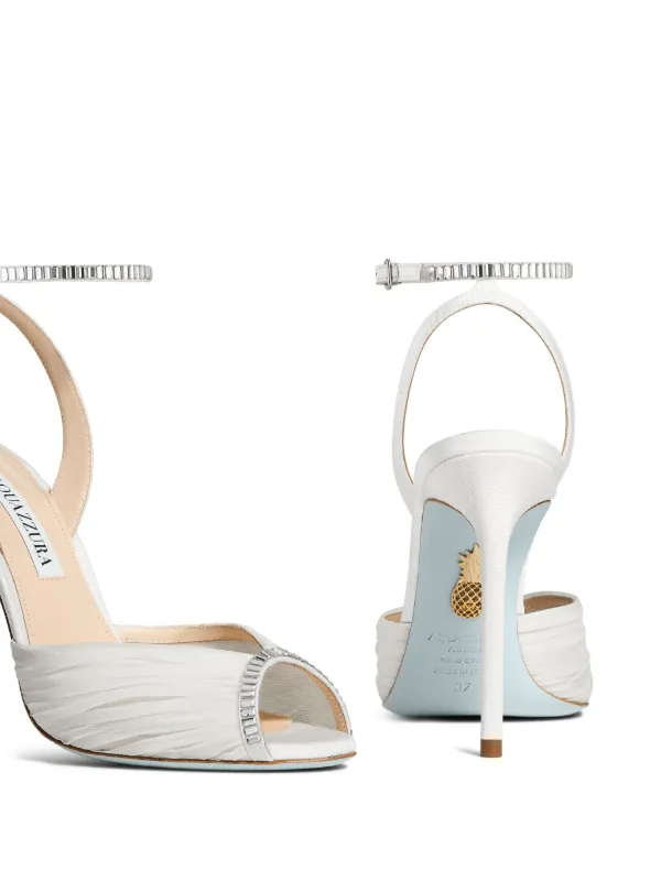 Aquazzura 105 Be Mine Sandals | White | FARFETCH
