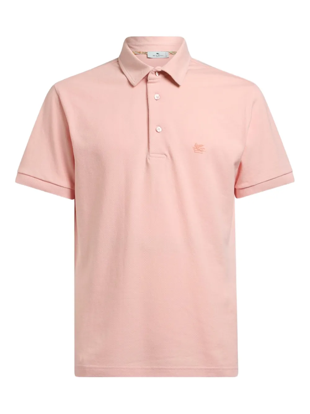 Etro Short-sleeve Embroidered Polo Shirt In Pink