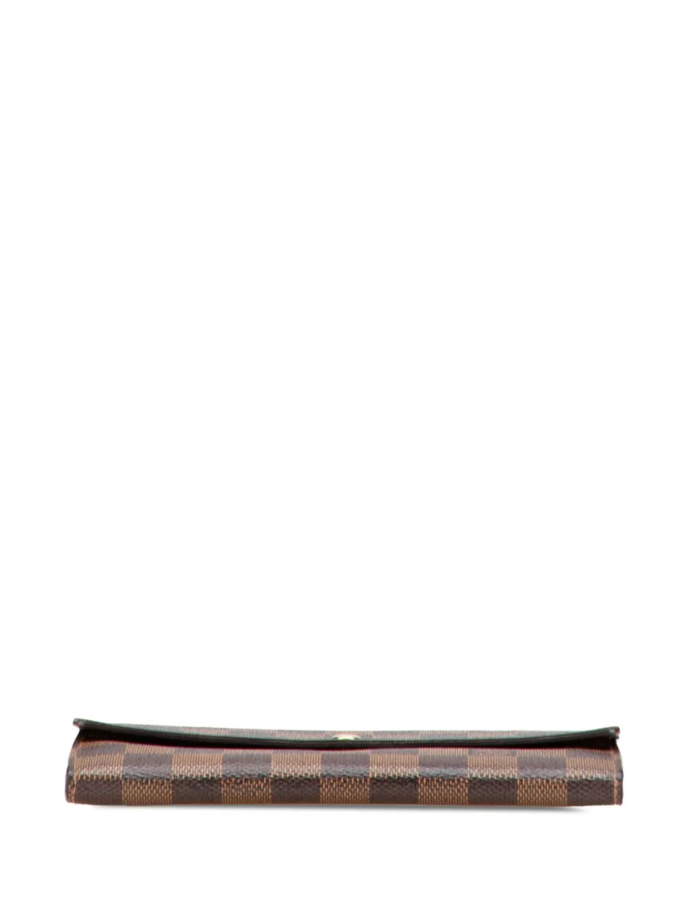 Pre-owned Louis Vuitton 2008 Damier Ebene Sarah Wallet Long Wallets In Brown