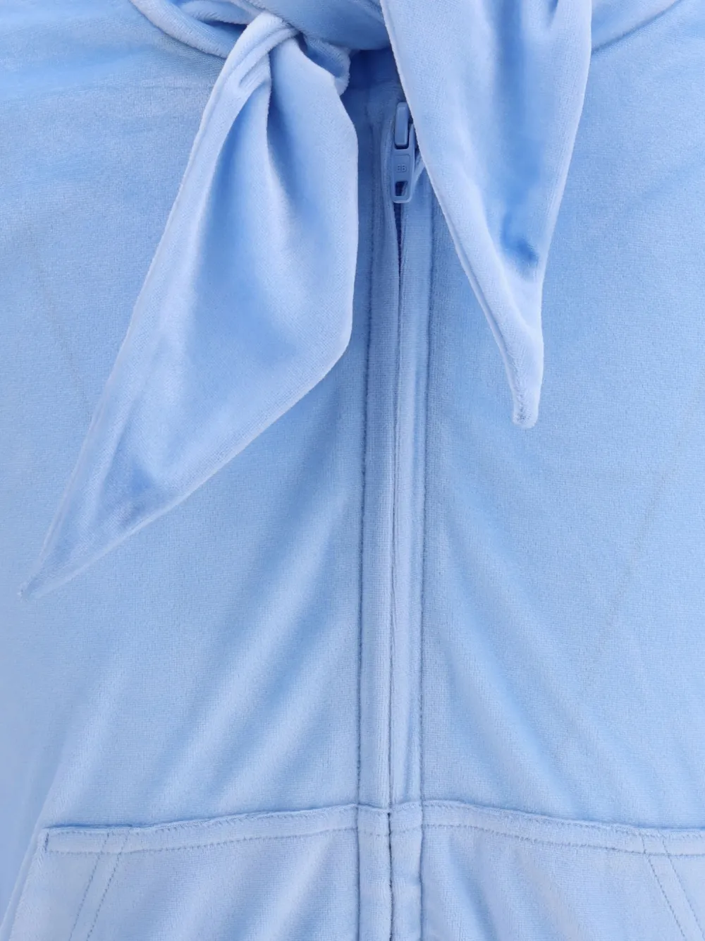 Balenciaga tie-detail zip-up top Blauw