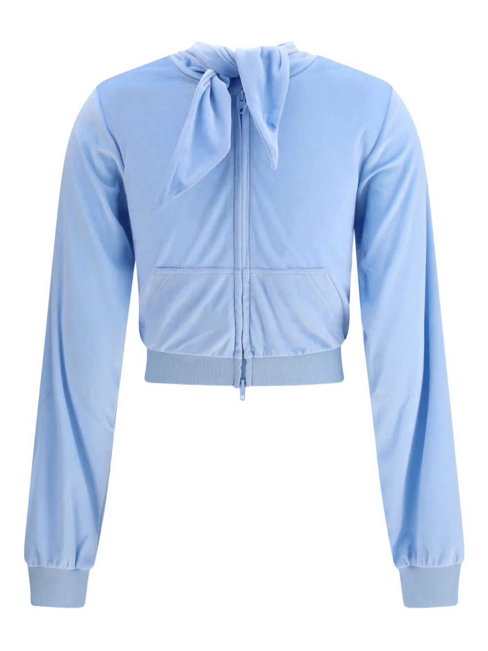 Balenciaga tie-detail zip-up top Blauw