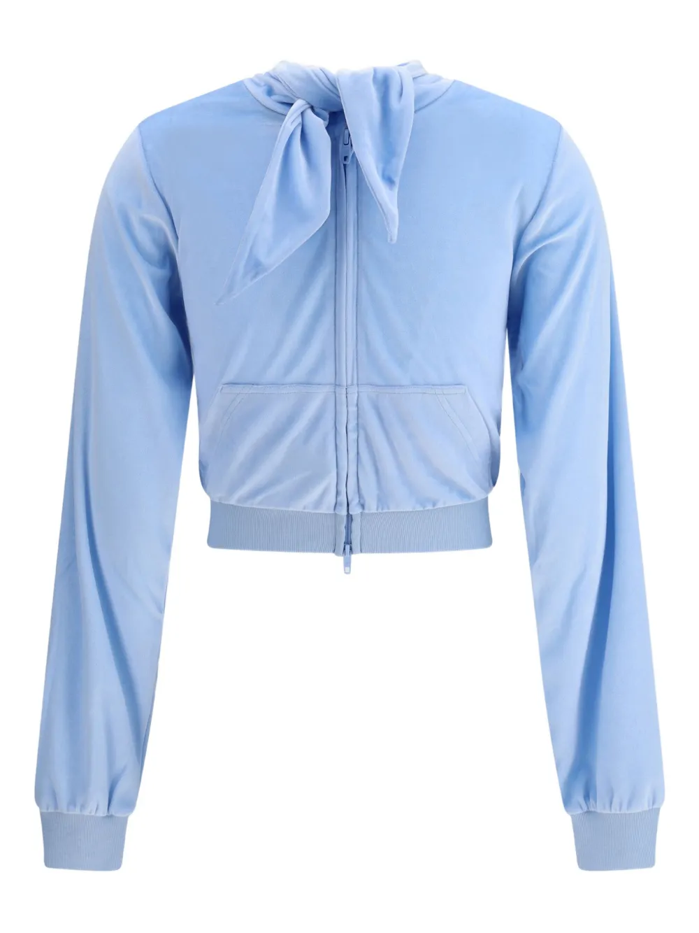 Balenciaga tie-detail zip-up top Blauw