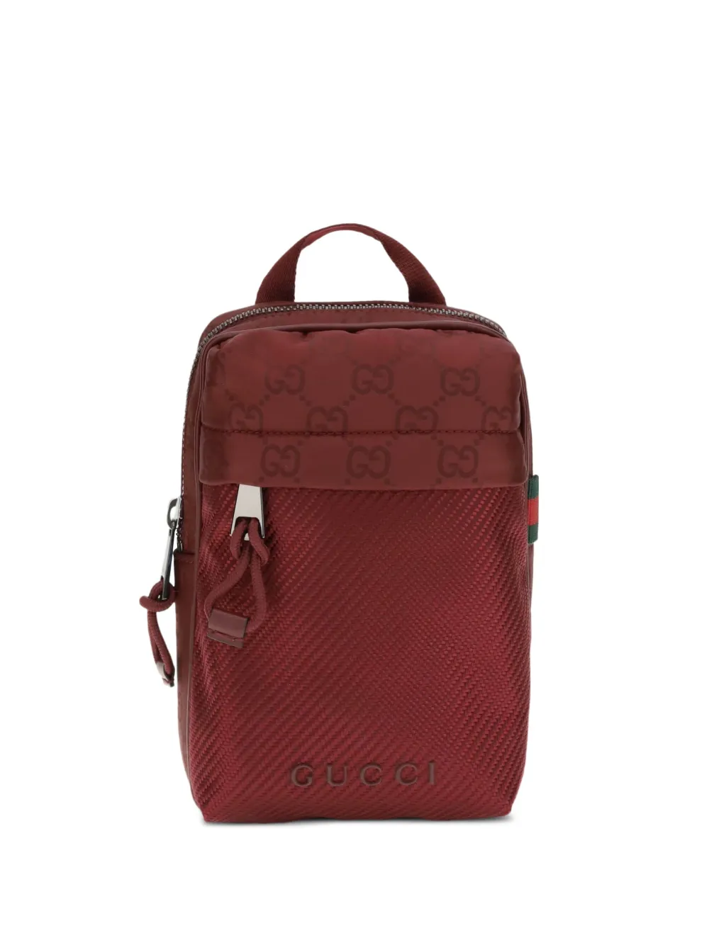 Gucci Kleine GG nylon crossbodytas Rood
