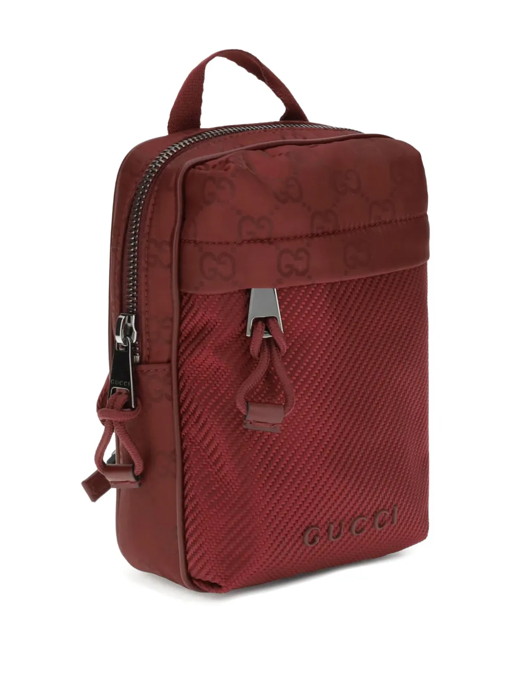 Gucci Kleine GG nylon crossbodytas Rood