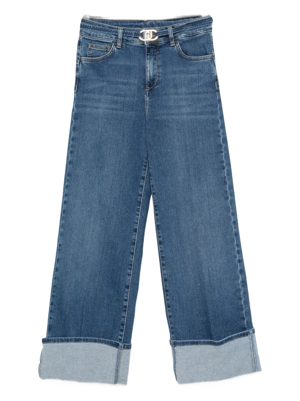 Liu •jo Denim Trousers With Belt Loops In Blue